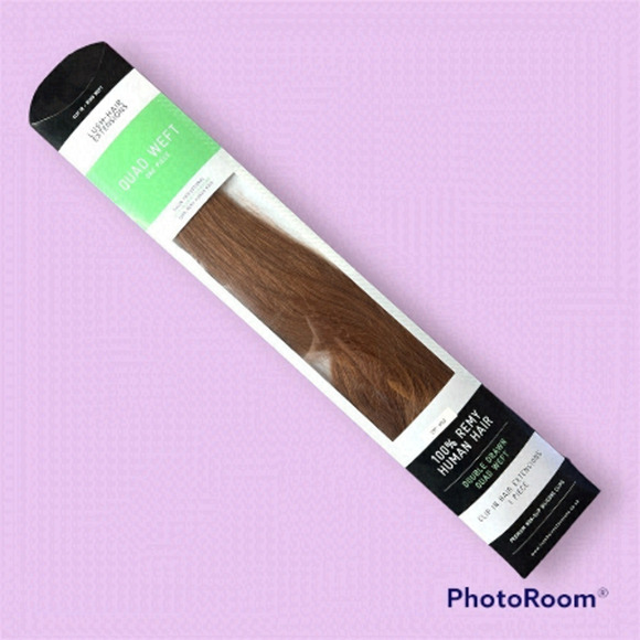 𝅺Dark Auburn Lush Hair Extensions 20” Quad Weft One Piece 100% Remy Human Hair - Picture 1 of 6